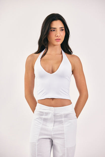 TOP HALTER BLANCO