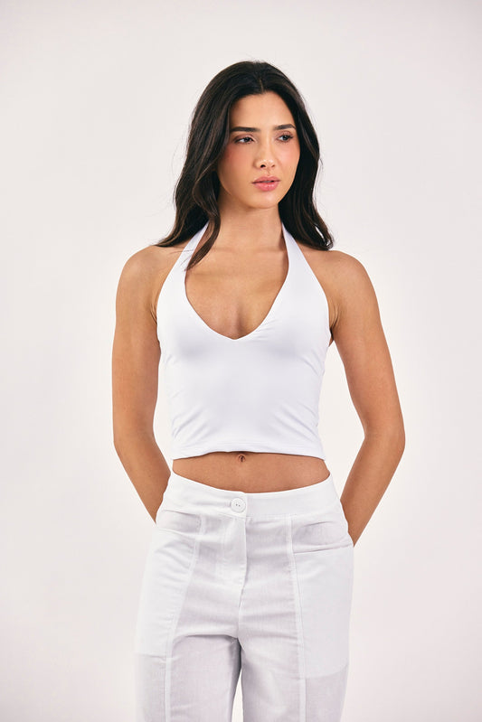 TOP HALTER BLANCO