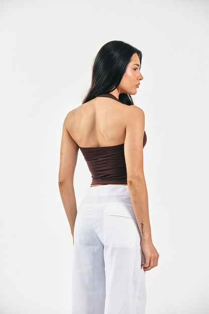 TOP HALTER MOCCA